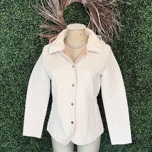 Tommy Hilfiger Cream Quilted Puffer Jacket